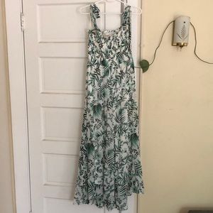 Tiered Dress palm print